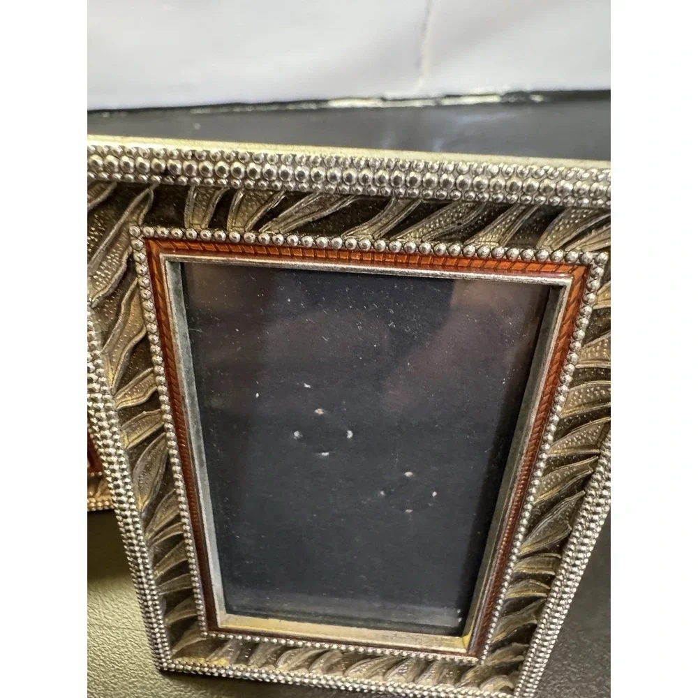 Brass  Enamel Mini Photo Frames Multicolored Set‎ Of 3